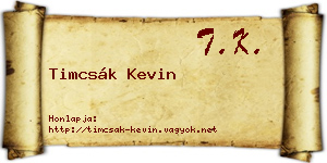 Timcsák Kevin névjegykártya