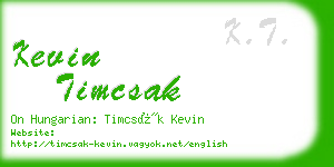 kevin timcsak business card